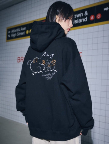 Always together Embroidered Hoodie
